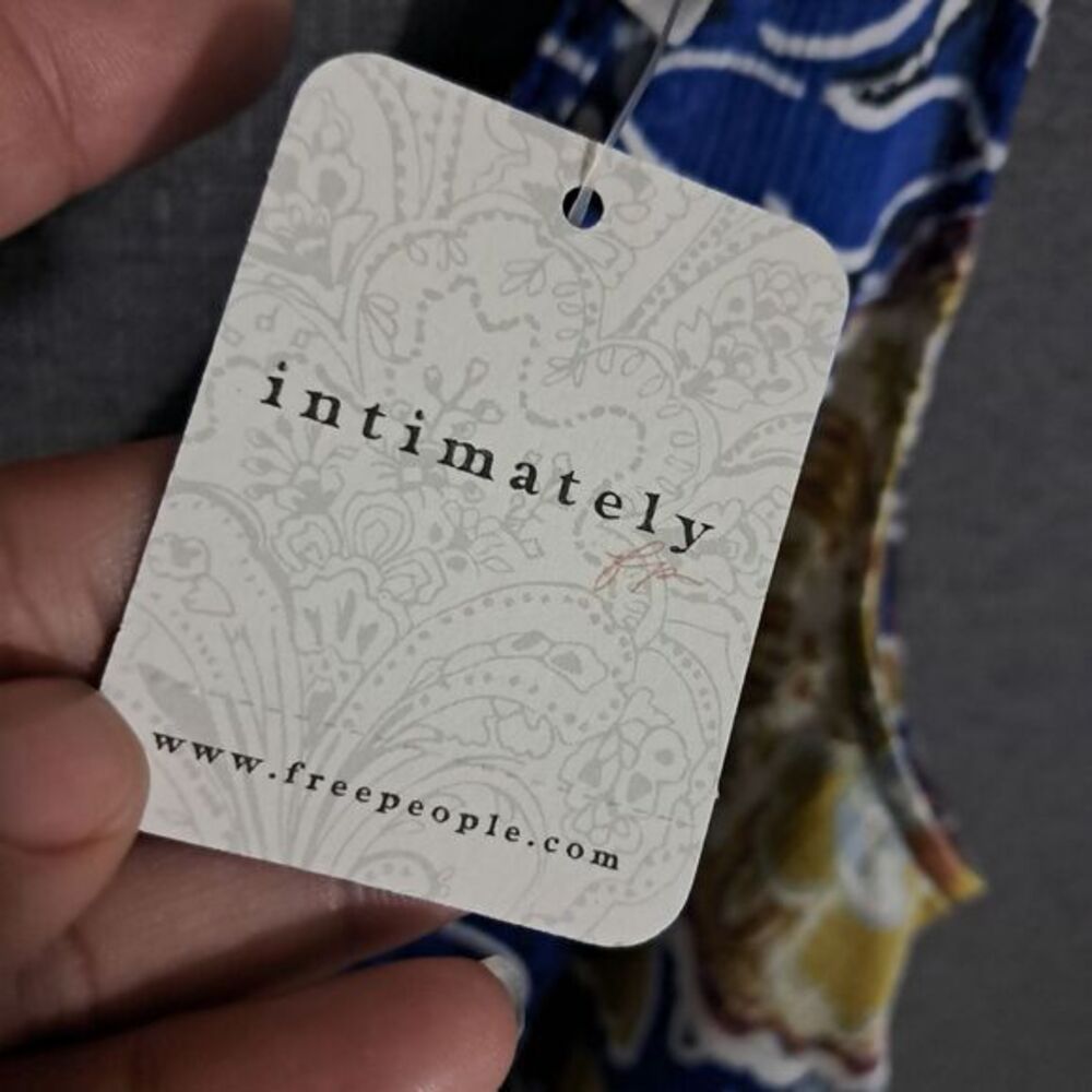 Inimately Free People Weekend In Montauk Tank Top Women Small Blue Beach Coastal - Picture 6 of 11